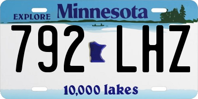 MN license plate 792LHZ