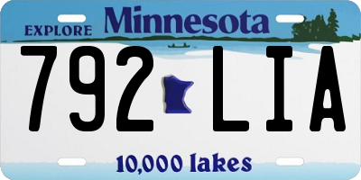 MN license plate 792LIA