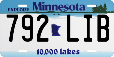 MN license plate 792LIB