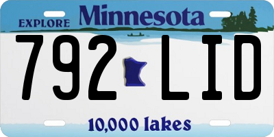 MN license plate 792LID
