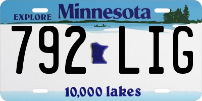 MN license plate 792LIG
