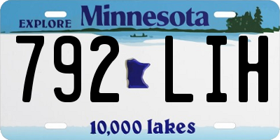 MN license plate 792LIH