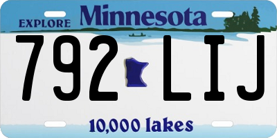 MN license plate 792LIJ