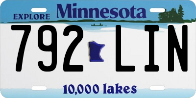 MN license plate 792LIN