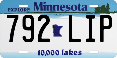 MN license plate 792LIP