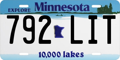 MN license plate 792LIT