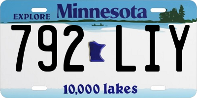MN license plate 792LIY
