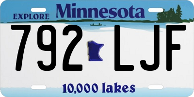 MN license plate 792LJF