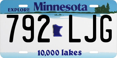 MN license plate 792LJG