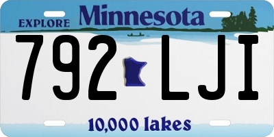 MN license plate 792LJI