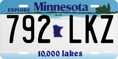 MN license plate 792LKZ