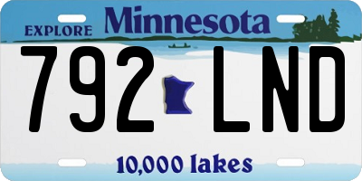 MN license plate 792LND