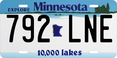 MN license plate 792LNE