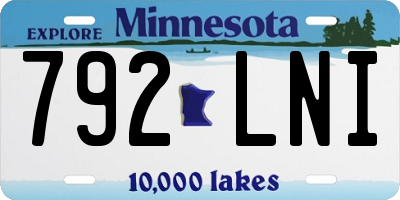 MN license plate 792LNI