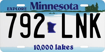 MN license plate 792LNK