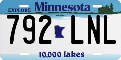MN license plate 792LNL