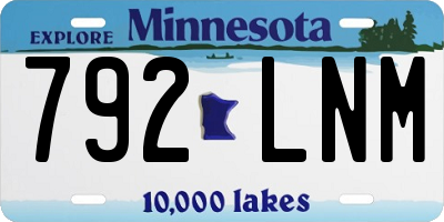 MN license plate 792LNM