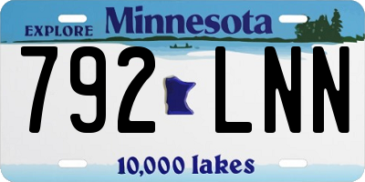 MN license plate 792LNN