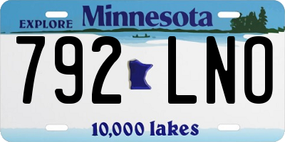 MN license plate 792LNO