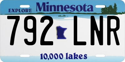 MN license plate 792LNR