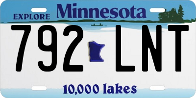 MN license plate 792LNT