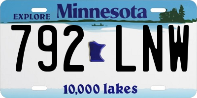 MN license plate 792LNW