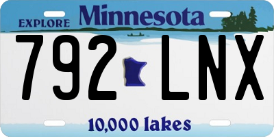 MN license plate 792LNX