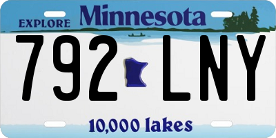 MN license plate 792LNY