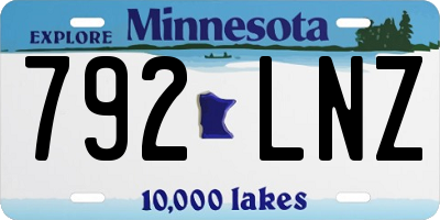 MN license plate 792LNZ