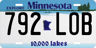 MN license plate 792LOB
