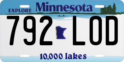 MN license plate 792LOD