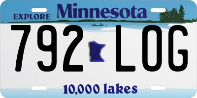 MN license plate 792LOG