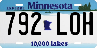 MN license plate 792LOH