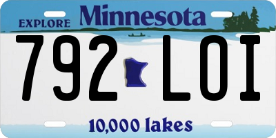 MN license plate 792LOI