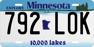 MN license plate 792LOK
