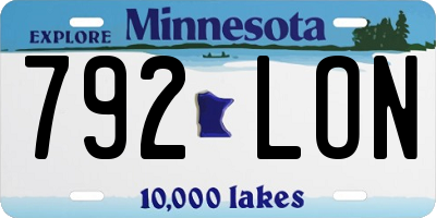 MN license plate 792LON