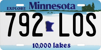 MN license plate 792LOS