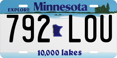 MN license plate 792LOU