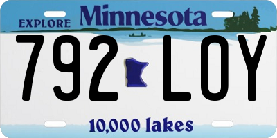 MN license plate 792LOY