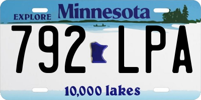 MN license plate 792LPA