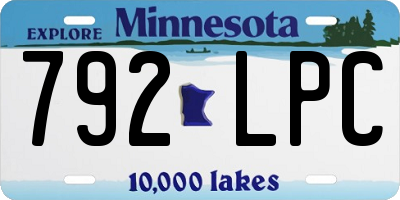 MN license plate 792LPC