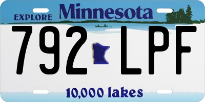 MN license plate 792LPF