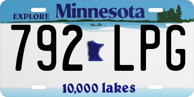 MN license plate 792LPG