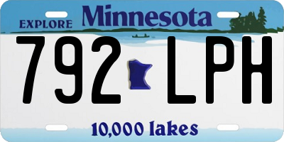 MN license plate 792LPH