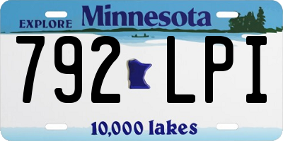 MN license plate 792LPI