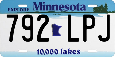 MN license plate 792LPJ