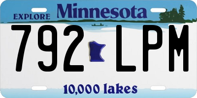 MN license plate 792LPM