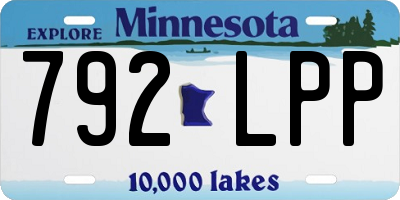 MN license plate 792LPP