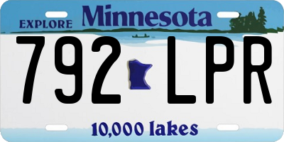 MN license plate 792LPR