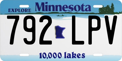 MN license plate 792LPV